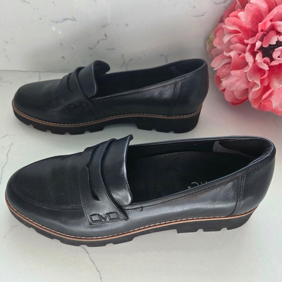Vionic Cheryl II Black Leather Platform Loafers Women's Size 8.5 - Picture 7 of 10